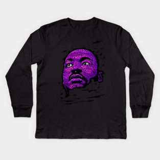 Martin Luther King Jr. (Civil Rights Movement Figure in Purple) Kids Long Sleeve T-Shirt